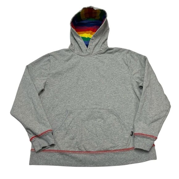 Tomboy X Hoodie Size XL Gray Pullover Sweatshirt Rainbow Hood Pride Casual - Picture 1 of 7